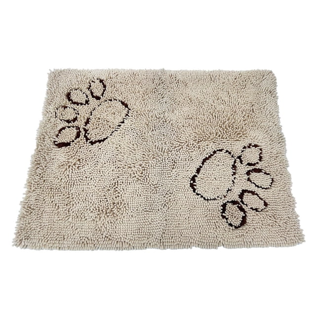 Vibrant Life Tapis pour Animal de Compagnie Moyen en Tissu de Vadrouille beige avec Sieste Douce Comprenant Deux Empreintes de Pattes Brun Foncé, durable et Lavable à la machine, Idéal comme Couverture pour Chien Ou Accessoire de Lit pour Animal.