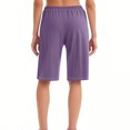 thumbnail image 3 of Plebaso Knee Length Shorts for Women Drawstring Lounge Long Shorts Summer Athletic Shorts with Pockets, 3 of 4