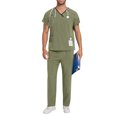 thumbnail image 1 of TIMIFIS Scrub for Men Set Medicals Uniform Scrub Top and Pants Solid Color Four Season Comfort Fits Scrub Set with Pockets - Spring/Summer, 1 of 7