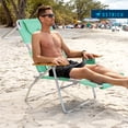 thumbnail image 4 of Ostrich Chaise de Plage Pliante Extérieure 3-en-1 Rembourrée de Luxe, Turquoise (Lot de 4), 4 of 12