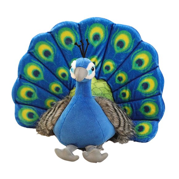 QUTETN Simulation Paon Peluche Jouet Mignon Paon Animal en Peluche Poupée Paon Coussin en Peluche Jouet Doux Animaux pour Cadeaux d'Anniversaire Déco de Fête au Zoo