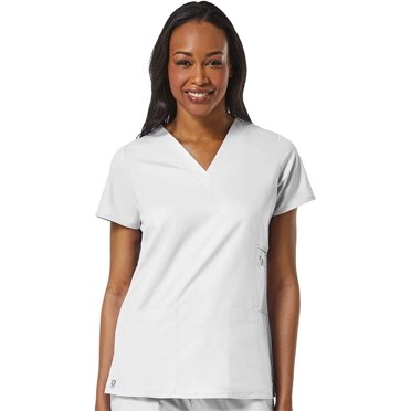 Maevn Womens EON V-Neck Pocket TopWhite, XXX-Large