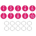 thumbnail image 1 of 10PCS Number Tags 1-10, Number Key Tags Plastic Numbered Tags Key Tags Keychain with Key Rings for Organizer Field Sales Hangers Clothes Labels ID Tag, Rose Red, 1 of 6