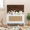thumbnail image 1 of Coffre de Rangement, Banc de Rangement en Rotin 30 Pouces avec Charnière de Sécurité, Coffre à Couvertures à Couvercle Rabattable, Supporte 350 Lb, pour Entrée, Salon, 1 of 7