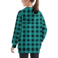 thumbnail image 4 of MeetoTime Sweat à Capuche Surdimensionné pour Filles et Garçons Manches Longues Col Rond Imprimé à Carreaux Pull Automne Hiver pour Enfants, 4 of 6