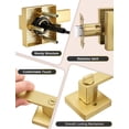 thumbnail image 4 of Levier de Porte en Or Brossé Sans Verrou, Poignée de Porte Réversible Sans Verrouillage pour Porte Droitier/gauche, Ensemble Robuste de Levier Carré pour Usage Intérieur/extérieur, 4 of 9