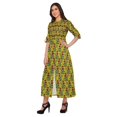 thumbnail image 3 of Moomaya Printed Front Slit A-Line Kurtis For Women Short Sleeve Summer Kurta, 3 of 5