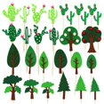 thumbnail image 3 of Coxeer Cake Topper Set Felt Plant Cute Cake Pick Cupcake Decoration Stick for Birthday, 3 of 10