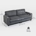 thumbnail image 3 of HOMCOM 3 Seater Sofa with Spring Cushion Cup Holder for Bedroom Dark Grey, 3 of 10