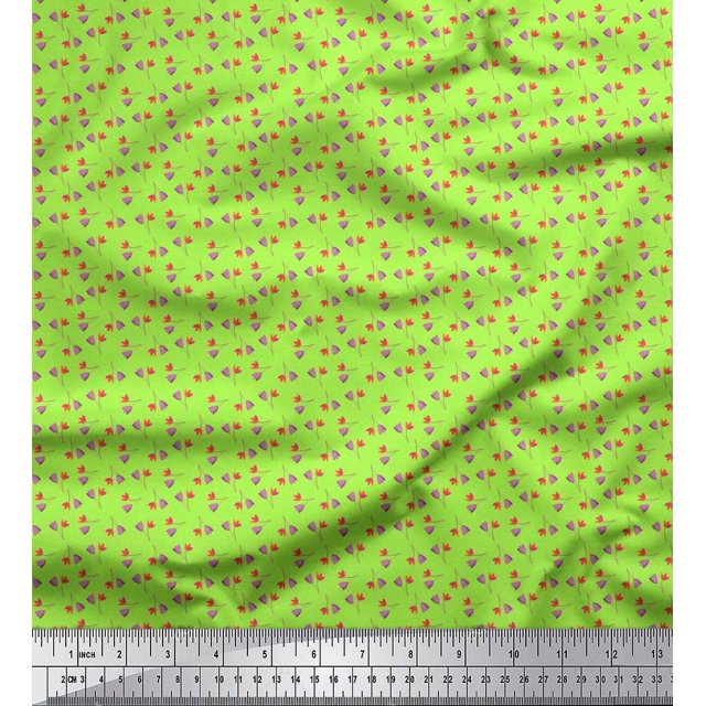 Soimoi Velvet Fabric Flower Artistic Print Sewing Fabric Yard 58 Inch Wide