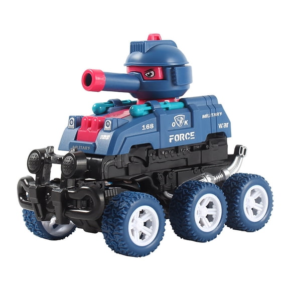 Jouet de Voiture-tank Collision Déformation Peut Tirer Voiture-tank Véhicule Tout-Terrain Inertiel à Six Roues Anniversaire Noël Poteau Jeu Peinture Enfants Tout-Petit Construction Âge 2-4 Cubes pour Garçons Préscolaire 3-5 Filles Garçons