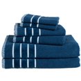 thumbnail image 1 of Bedford Home Ensemble de Serviettes 6 Pcs en Coton Tissé Riz 100 % - Marine, 1 of 1