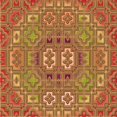 thumbnail image 1 of Ahgly Company Tapis d'Intérieur Lavable en Machine Carré Jaune Transitionnel, 8 Pieds Carré, 1 of 7