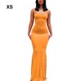 thumbnail image 3 of stanreset Jupe Longue Bodycon Robe de Soirée Vêtements pour Cami Spaghetti Sans Manches Forme de Corps Polyvalent Jolie Tenue d'Été Orange/XS, 3 of 5