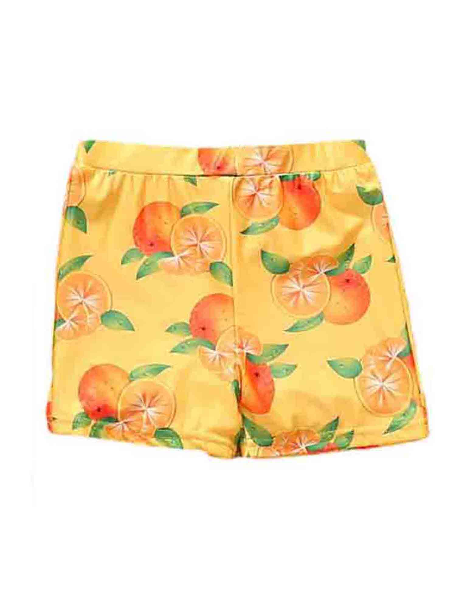 Faithtur Family Matching Swimsuit, Orange Print Sleeveless Bikini Set Swimming Trunks Bathing Suit