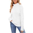 thumbnail image 2 of Jienlioq Cardigan de Mode Chandails pour Femmes Col Roulé Chandail Récréatif Tricoté Chandail Manches Longues Hauts Blanc 2TG, 2 of 3