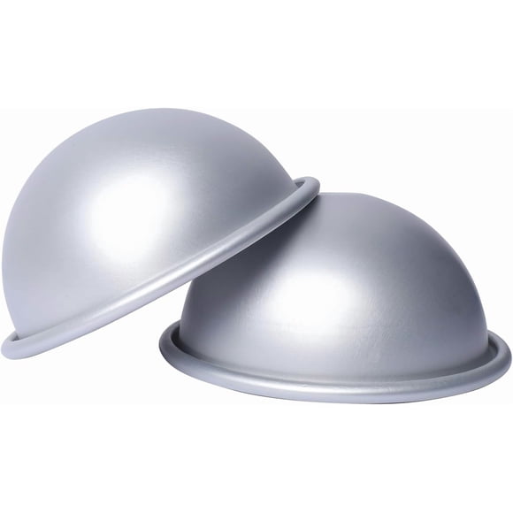 Gvhntk 2 Pcs Dome Cake Pan 4 Inch Football Shaped Anodized Aluminum Hemisphere Nonstick Ball Pan for Birthday DIY Cakes Wedding Anniversary Baking Tools