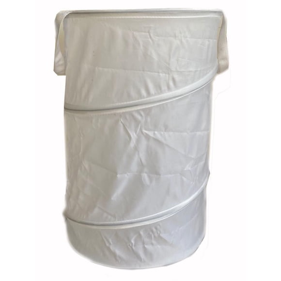 Mainstays 74l Panier à linge en polyester spiralé pop-up, blanc.pour adultes