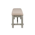 thumbnail image 3 of Pemberly Row Sturdy Wood Bench Tan Upholstered Seat in Grey Oak Stain, 3 of 7