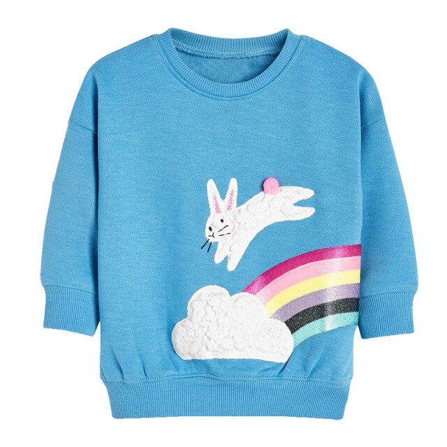 AAMILIFE Girls Sweatshirts Cartoon Print Casual Loose Pullover Tops