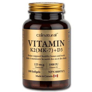 Vitamin K2 MK-7 120mcg with Vitamin D3 25 mcg, 180 softgels, 6-Month Supply