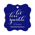 thumbnail image 1 of Darling Souvenir Custom Let Love Sparkle Wedding Hang Tags Personalized Fancy Frame Paper Tags -Blue-50 Tags, 1 of 1