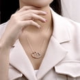 thumbnail image 4 of JeenMata Lab Grown Diamond Interlocking Heart Shape Pendant Necklace in Rose Gold Plating, 4 of 5