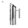 thumbnail image 1 of Pichet d'Eau en Acier Inoxydable Froid Pot d'Eau en Acier Inoxydable Pichet à Thé Poignée Cafetière Pot pour Pub Restaurant, S, 1L, 1 of 9