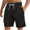 thumbnail image 1 of Yuyuzo Mens Shorts High Waisted Drawstring Quick Dry Summer Beach Swim Knee Length Shorts with Pockets, 1 of 4