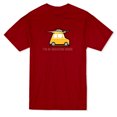 thumbnail image 1 of T-shirt Rouge Cardinal pour Homme avec Citation « Je Suis en Mode Vacances » et Graphique de Voiture, 1 of 1