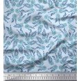 thumbnail image 1 of Soimoi Poly Georgette Fabric Leaves & Floral Block Printed Fabric 1 Yard 42 Inch Wide, 1 of 3