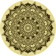 thumbnail image 1 of Ahgly Company Tapis d'Intérieur Lavable en Machine Carré Transitionnel Brun Bronze Foncé, 3 Pieds Carré, 1 of 7