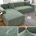 thumbnail image 1 of Waterproof Sofa Covers 1/2/3/4 Seats Jacquard Solid Couch Cover L Shaped Sofa Cover Protector Bench Covers, 1 of 7