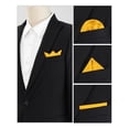 thumbnail image 4 of INSPIRE CHIC Men's Pocket Square Solid Color Handkerchiefs Self-folded For Wedding Party Yellow One Size, 4 of 4