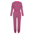 thumbnail image 4 of Plebaso Ensemble 2 Pcs Garçons Filles Tenues Rayées Manches Longues Col Rond Hauts Joggeurs Vêtements Décontractés Enfants, 4 of 5