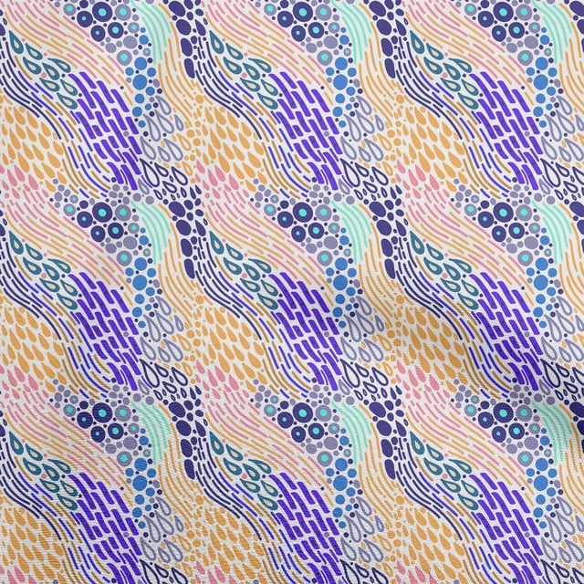 oneOone Rayon Purple Fabric Abstract Geometric Sewing Material Print Fabric by The Yard 56 Inch Wide