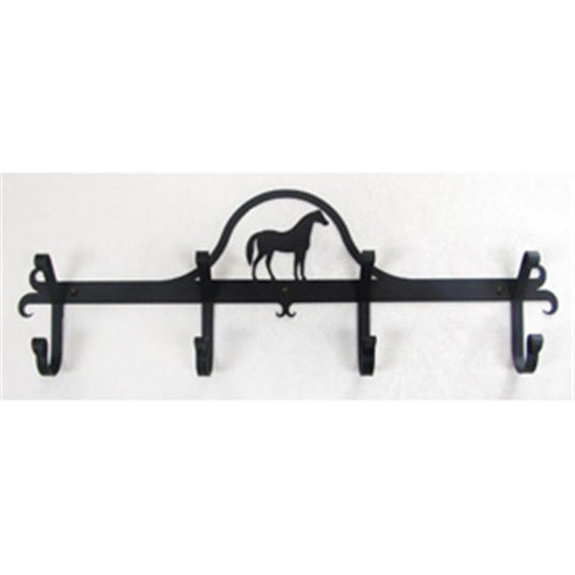 Village Wrought Iron CB-68 Wall Mounted Wrought Iron Coat Rack-Hooks - Standing Horse