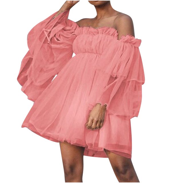 Robes à Manches Longues pour Femmes Mode Robes Sexy Décontractées Épaules Dénudées Manches Longues Mini Robes Unies Robes à Manches Longues pour Femmes Mini Robes pour Femmes Robes Sexy pour Femmes Sexy