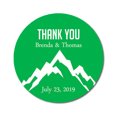 thumbnail image 1 of Darling Souvenir Round 45 Pcs Snowy Mountain Thank You Stickers Personalized Bride Groom Names And Date Envelope Seals-Green, 1 of 4