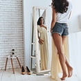 thumbnail image 4 of Costway 360degree Rotatable Jewelry Cabinet 2-in-1 Lockable Mirrored Organizer White, 4 of 10