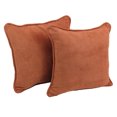 thumbnail image 1 of 18-inch Double-corded Solid Microsuede Square Throw Pillows with Inserts (Set of 2) - Spice, 1 of 1