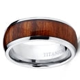 thumbnail image 2 of Men's Titanium Ring Wedding Band Engagement Ring Real Wood Inlay 8MM Comfort Fit, 2 of 5