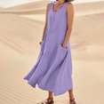 thumbnail image 4 of Ketyyh-chn99 Robe T-Shirt Femme Grande Taille Jupes pour Femmes Vêtements Robe d'Été Manche à Volants Ample Fluide Plissée Robe Mini Violet,TG, 4 of 4