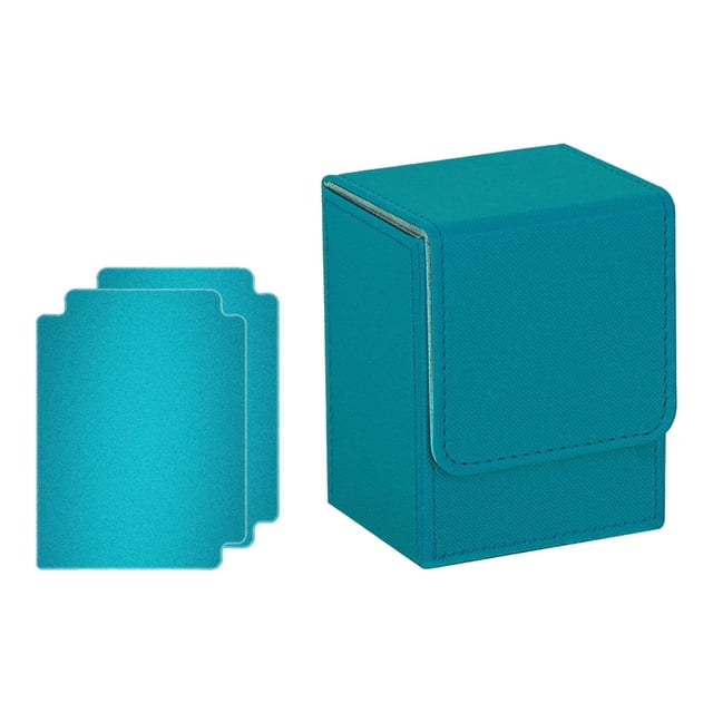 HILABEE Boîte de Rangement pour Cartes de Jeu en Cuir PU Léger Premium Contient 100 Cyan Bleu