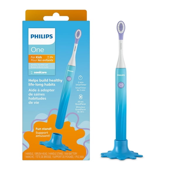Philips One for Kids by Sonicare Battery Toothbrush, Blue, HY1130