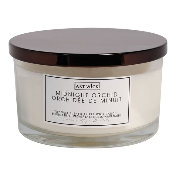 Art Wick 15.8OZ MIDNIGHT ORCHID Soy Wax Blended Scented Candle,3 cotton wick