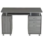 Techni Mobili Floating Modern Office Desk and Complete Computer Workstation