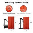 thumbnail image 3 of Rideau de Douche Orange Extra Long en Polyester à 12 Anneaux 79 Pouces L x 71 Pouces L, 3 of 5