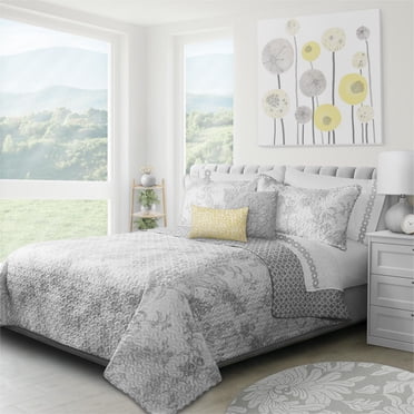 Safdie & Co. Quilt 3PC Set K Transitions Alloy
