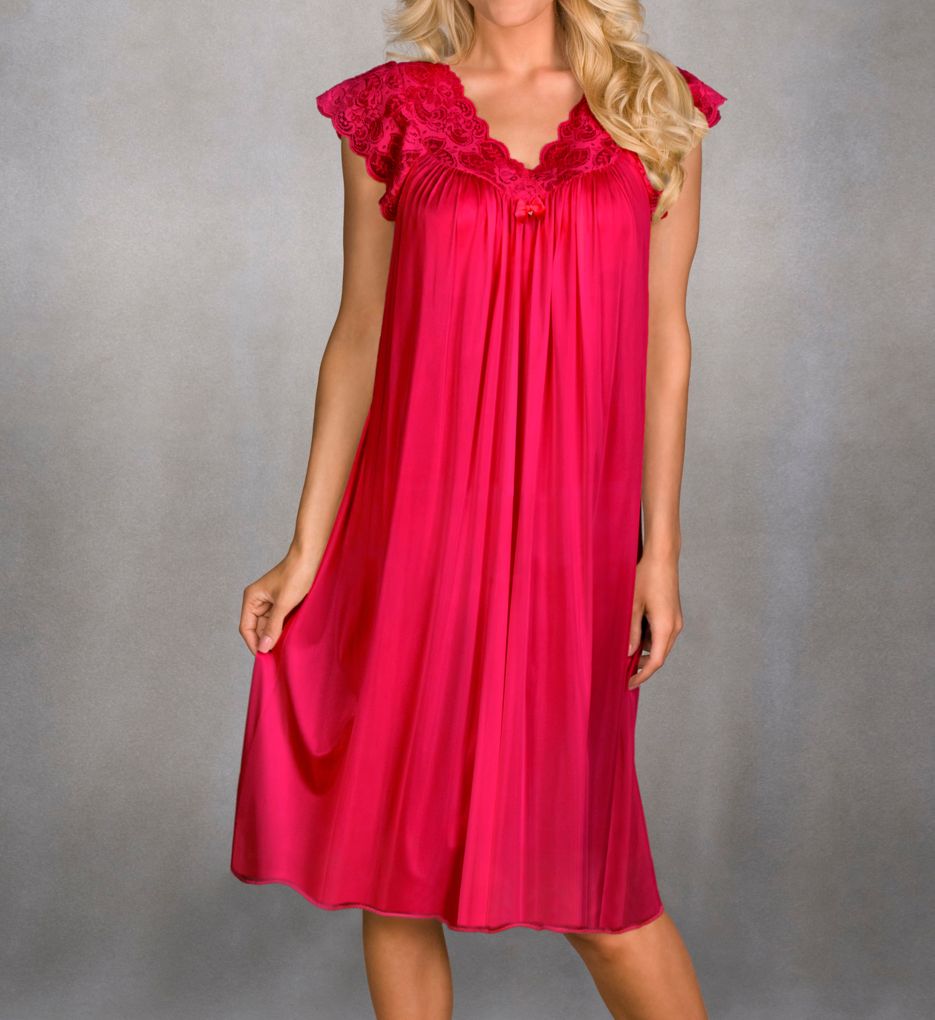 Women's Shadowline 36737 Silhouette Gown (Red 1X)